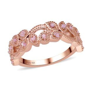 Uncut Natural Pink Diamond Ring in Vermeil Rose Gold Over Sterling Silver
